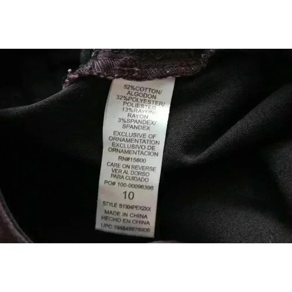 Democracy Ab Technology Jeans Size 10 Elastic Waist Stretch Slimming Dark Purple - Picture 12 of 12